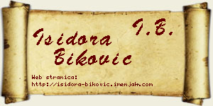 Isidora Biković vizit kartica